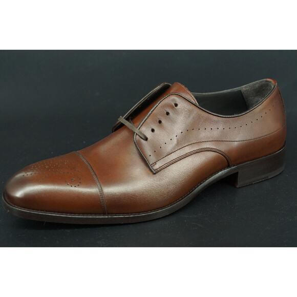 Johnston & Murphy Langford Derby Brown Leather Cap Toe Oxford SZ 11.5 Men Dress main image 5
